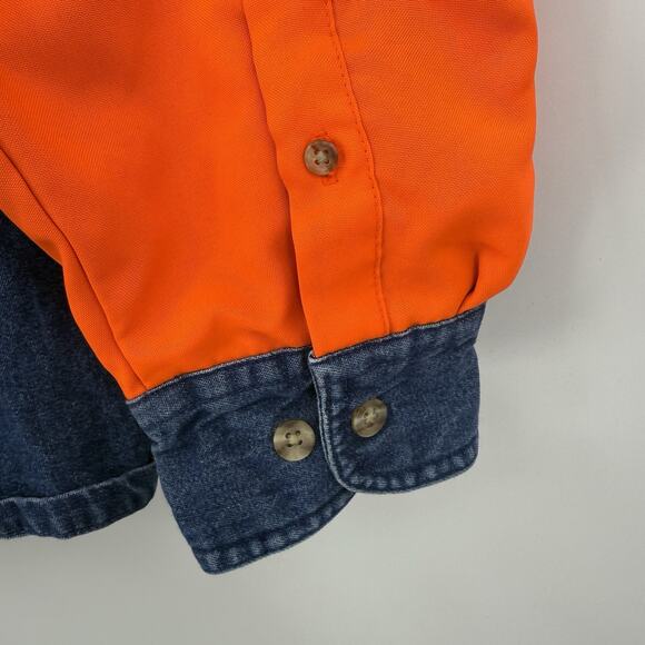 Hunters Select Denim Hunting Shirt Blaze Orange Pheasant Embroidery Men XL Ranch - Picture 8 of 11